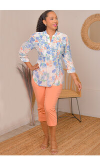 ZAC & RACHEL VASILY- Floral Top with Split Neck