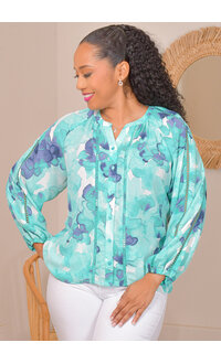 ZAC & RACHEL VASS- Floral Button Down Top with Cut-Outs