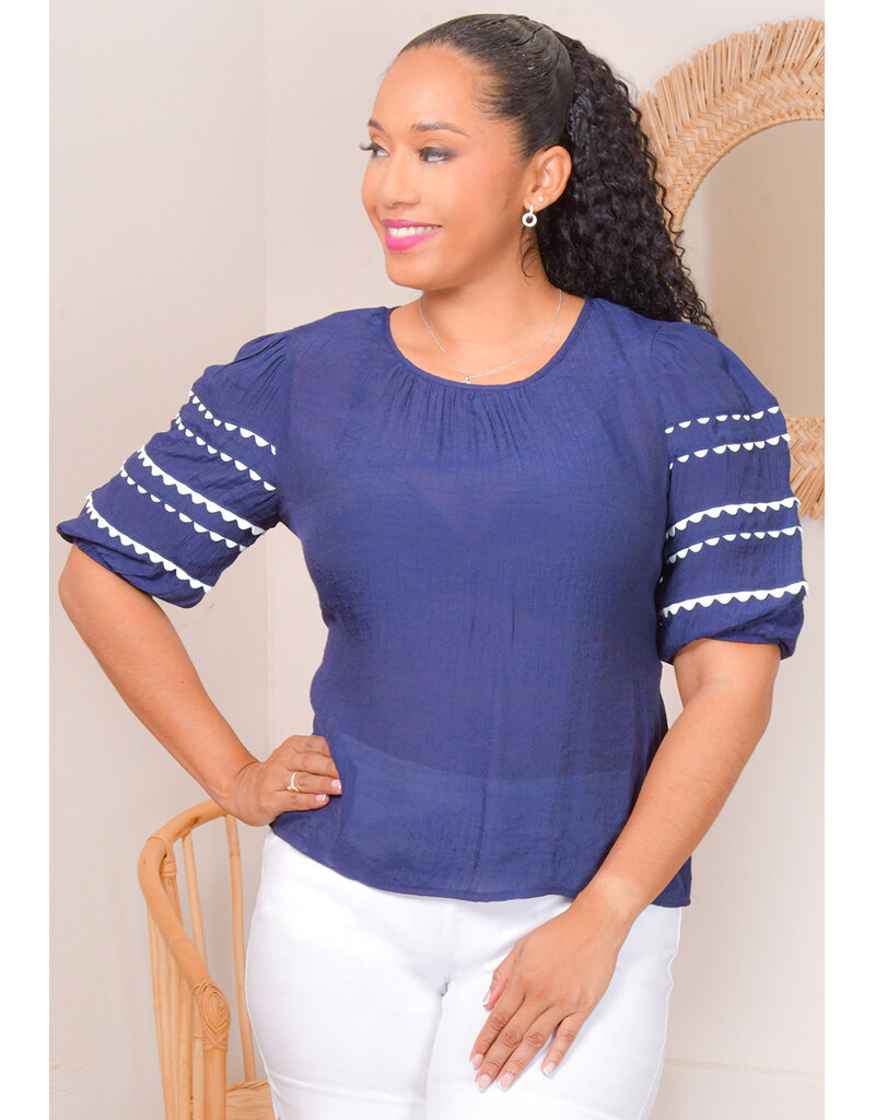 ZAC & RACHEL VELYAH- Solid Short Sleeve Top