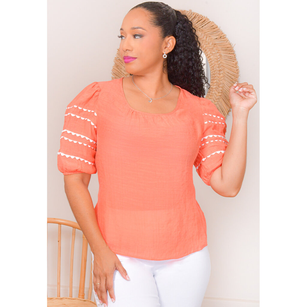 VELYAH- Solid Short Sleeve Top