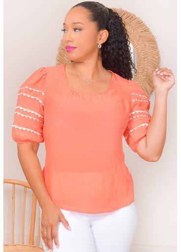 ZAC & RACHEL VELYAH- Solid Short Sleeve Top