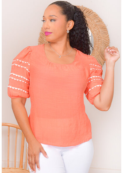 ZAC & RACHEL VELYAH- Solid Short Sleeve Top