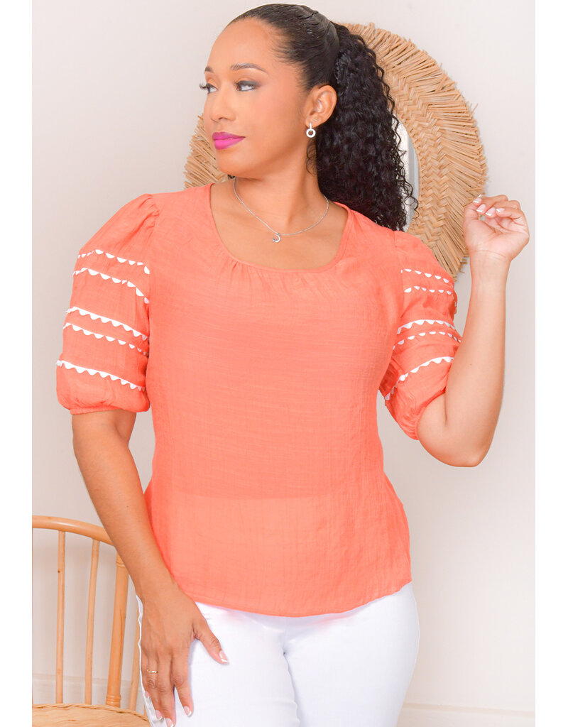 ZAC & RACHEL VELYAH- Solid Short Sleeve Top