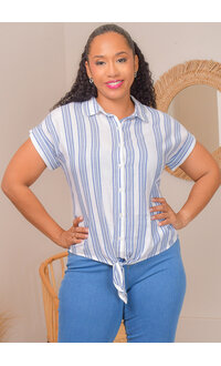 PALM RIO VERUCA- Stripe Button Down with Collar