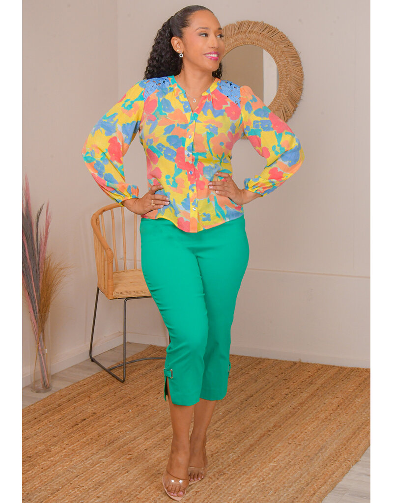 ZAC & RACHEL VETAIL- Floral Top with Crochet Shoulders