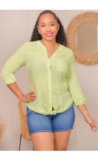 ZAC & RACHEL VETLE- Solid Button Down Long Sleeve Top