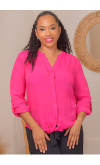 ZAC & RACHEL VETLE- Solid Button Down Long Sleeve Top