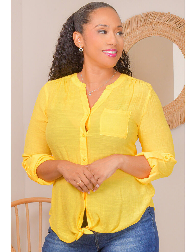 ZAC & RACHEL VETLE- Solid Button Down Long Sleeve Top