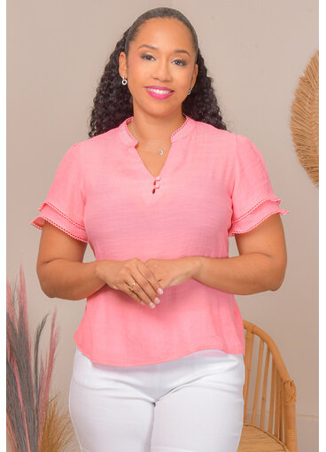 Counterparts VIARA- Solid Split Neck Top