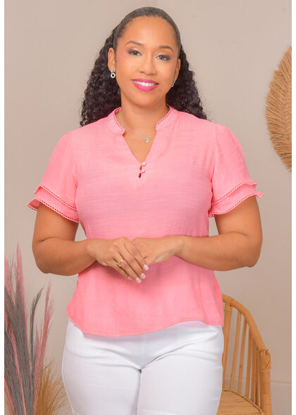 Counterparts VIARA- Solid Split Neck Top