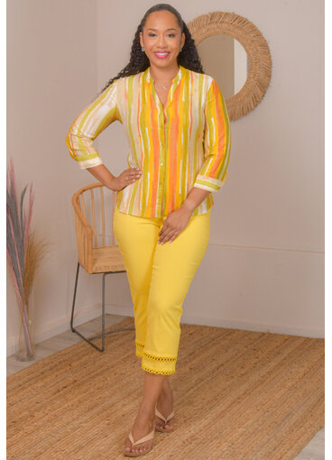 Unique Spectrum Vivion-MLL stripe prnt bttn dwn w/slvs