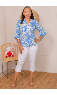 Counterparts VJERA- Forla Split Neck Trumpet Sleeve Top