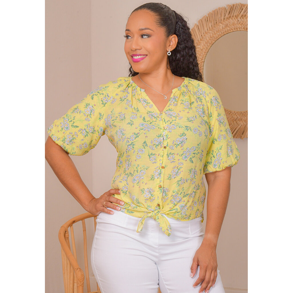 VOJA- Floral Button Down Top