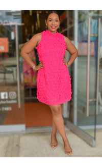 Signature FEBBY- Armhole Hi Neck Flower Pattern Dress