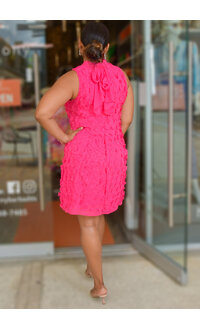 Signature FEBBY- Armhole Hi Neck Flower Pattern Dress