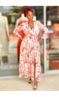 Maison Tara FIGGI- Floral Lap Top Dress with Split