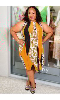 Signature FLAVIA- Plus Size Mock Neck with Tie