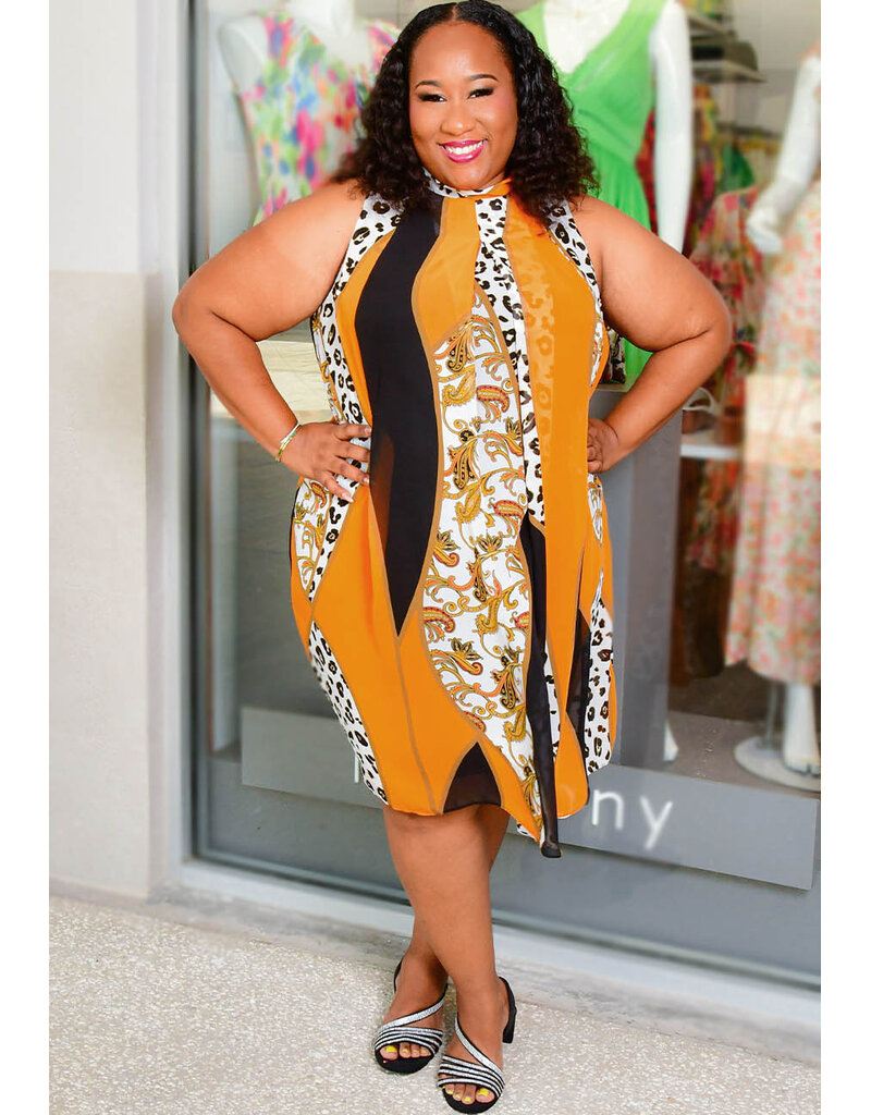 Signature FLAVIA- Plus Size Mock Neck with Tie