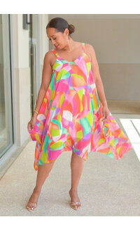 Nina Leonard FRIO- Floral Thin Strap Dress