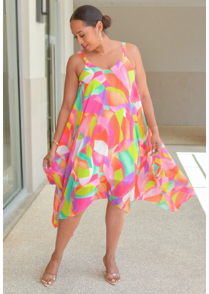 Nina Leonard FRIO- Floral Thin Strap Dress