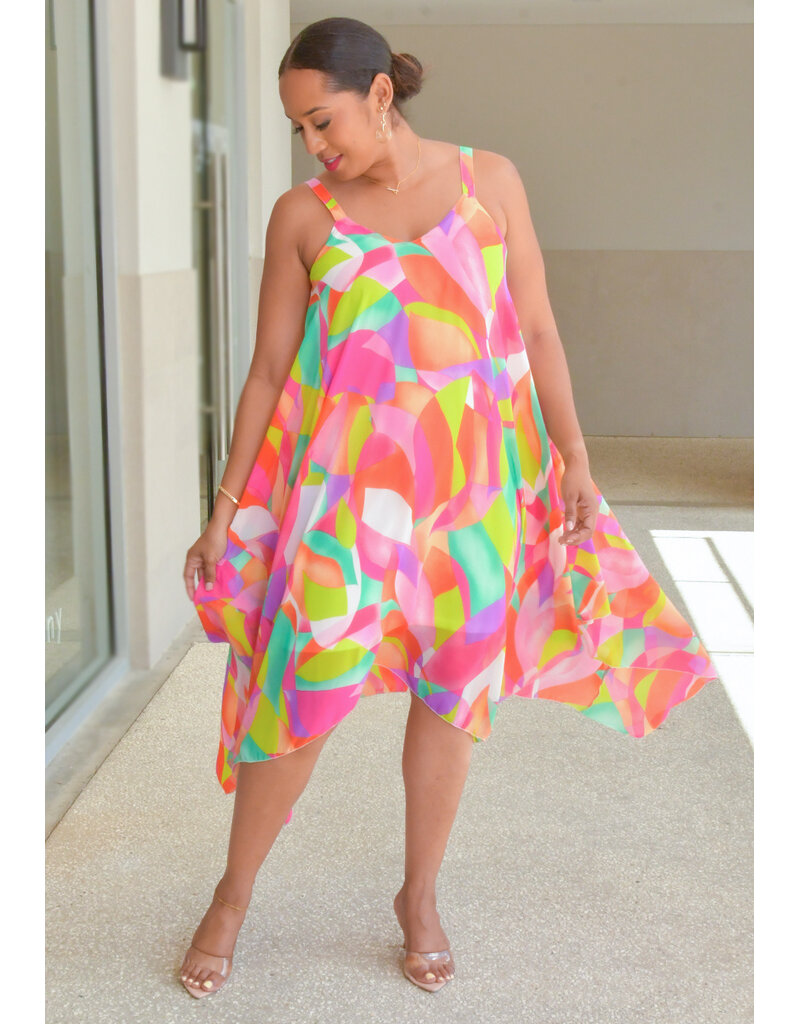 Nina Leonard FRIO- Floral Thin Strap Dress