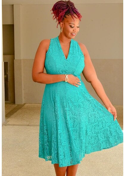 Maison Tara LOGAN- Solid Armhole V-Neck Dress