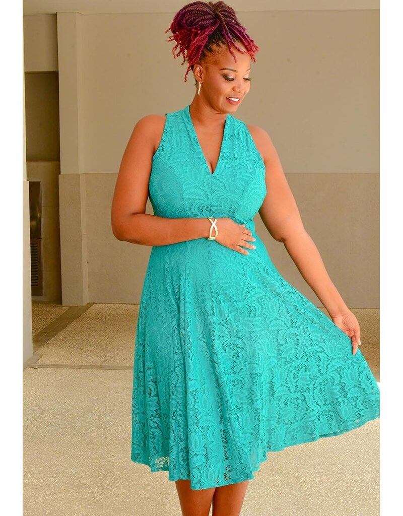 Maison Tara LOGAN- Solid Armhole V-Neck Dress