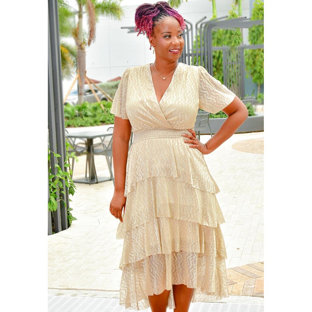 MEGGI-Long Lap Top Shutter Bottom Dress