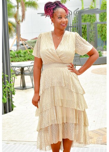 MSK MEGGI-Long Lap Top Shutter Bottom Dress