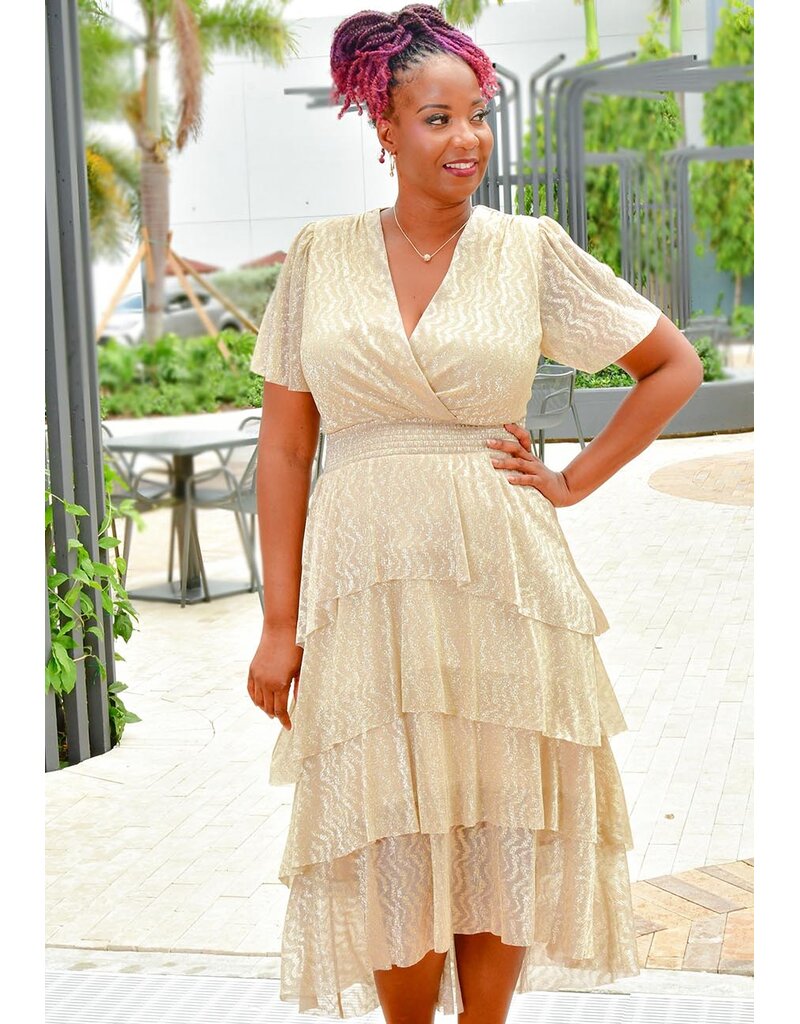 MSK MEGGI-Long Lap Top Shutter Bottom Dress