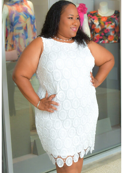 CANNY-Solid Armhole Round Neck Dress