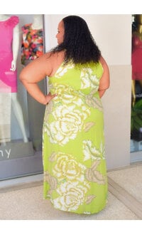 MLLE Gabrielle GIVA- Plus Size Floral Hi Neck Dress with Keyhole