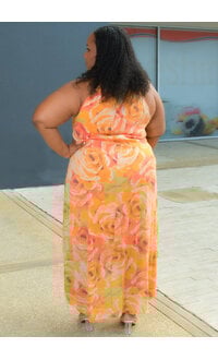 MLLE Gabrielle GIVA-Plus Size Hi Neck Dress with Keyhole