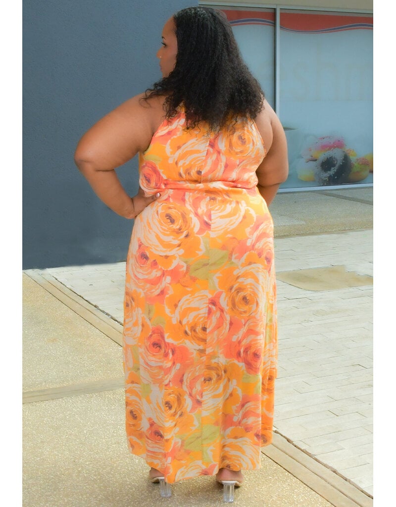 MLLE Gabrielle GIVA-Plus Size Hi Neck Dress with Keyhole