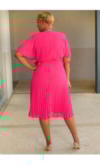 Sandra Darren RANIKO- Solid Lap Top Dress with Steam Pleats