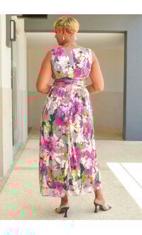 FINLEY- Floral Foil Print Long Dress