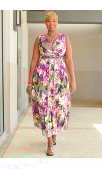 FINLEY- Floral Foil Print Long Dress