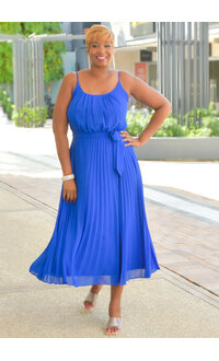 Signature FUYUMI- Thin Strap Dress with Steam Pleat & Band