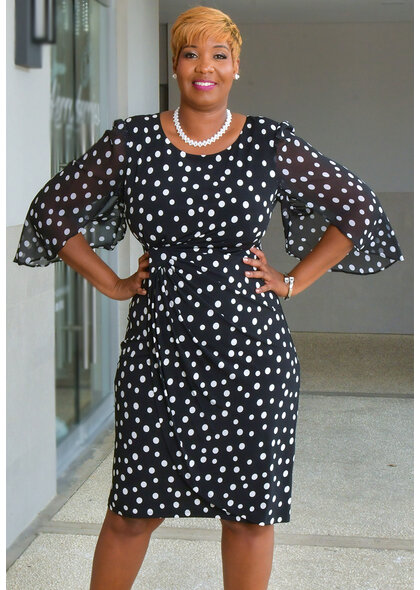 IEVA- Polka Dot Dress with Chiffon Sleeves