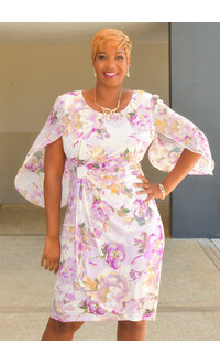 IEVA- Floral Dress with Chiffon Sleeves