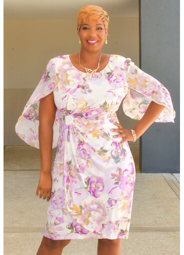 IEVA- Floral Dress with Chiffon Sleeves