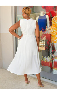 GLAMOUR ROAN- Solid Armhole Dress with Band