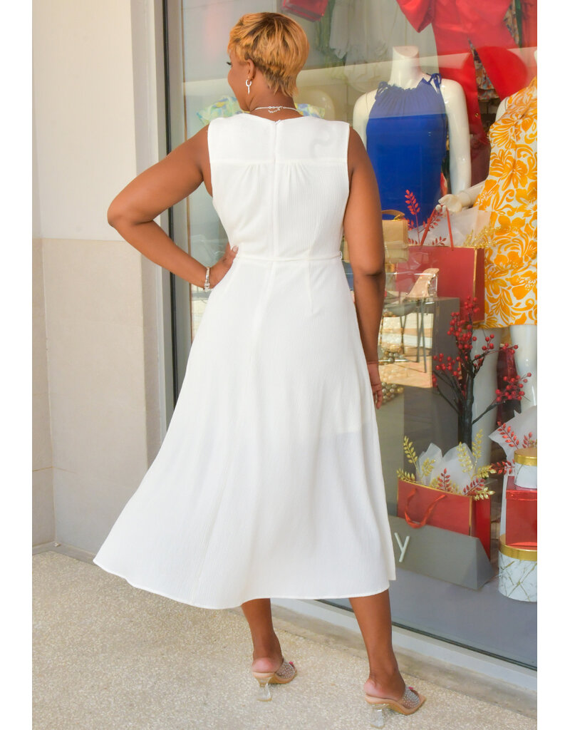 GLAMOUR ROAN- Solid Armhole Dress with Band