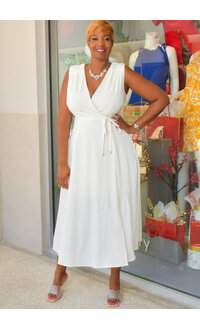 GLAMOUR ROAN- Solid Armhole Dress with Band