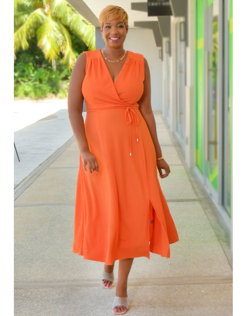 GLAMOUR ROAN- Solid Armhole Dress with Band