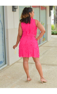 Signature FEBBY- Armhole Hi Neck Flower Pattern Dress