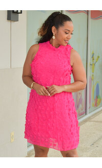 Signature FEBBY- Armhole Hi Neck Flower Pattern Dress