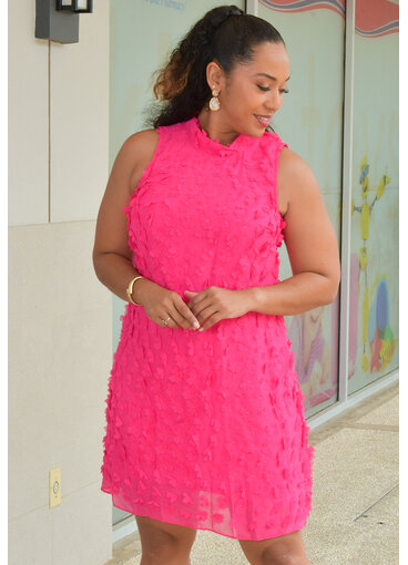 Signature FEBBY- Armhole Hi Neck Flower Pattern Dress