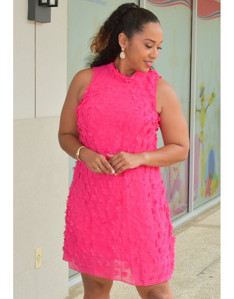 Signature FEBBY- Armhole Hi Neck Flower Pattern Dress