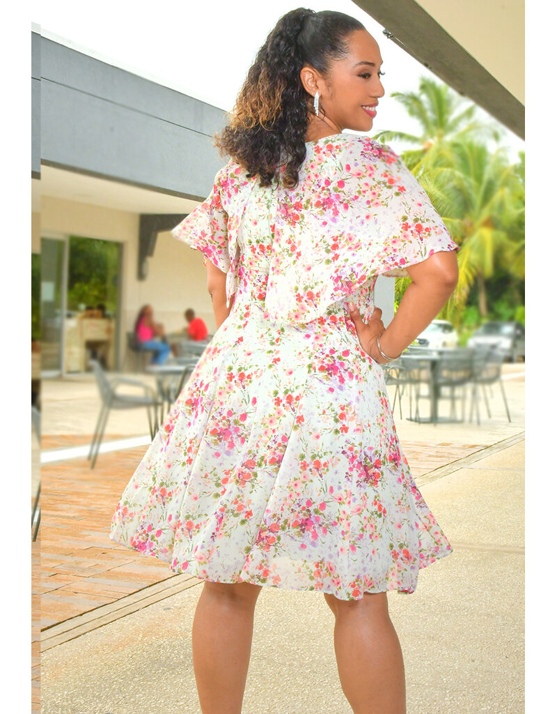 Maison Tara FIJAN- Floral Dress with Cape
